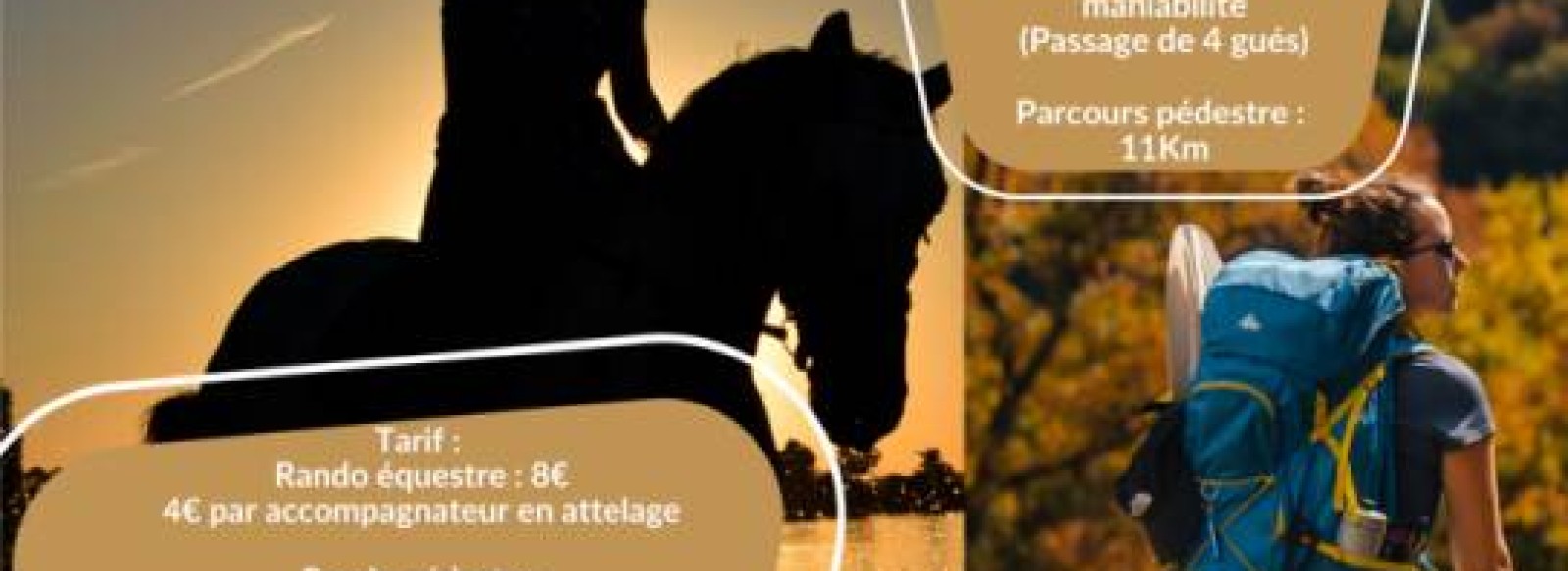 Randonnee les 4 gues equestre et pedestre